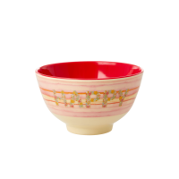 Happy Pink Print Small Melamine Bowl Rice DK